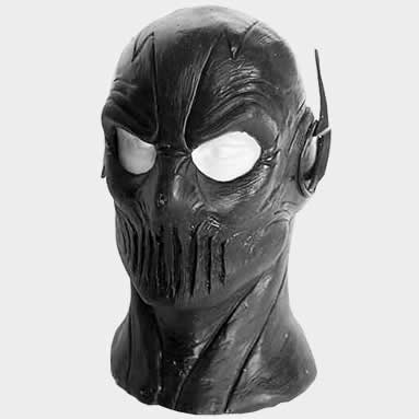 Латексная маска «Зум (Zoom)» с молнией по комиксам «Флеш (Flash)»