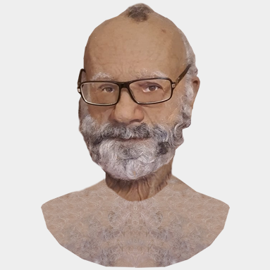 Силиконовая маска пожилого мужчины «Европеец» (с волосами, бровями и бородой)