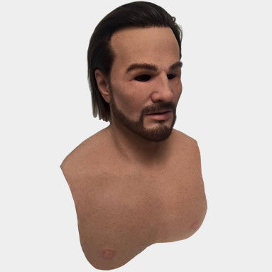 Силиконовая маска «Дамский угодник» (с бровями, бородой и волосами)